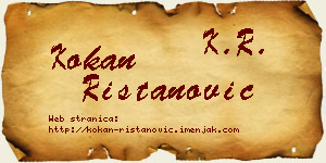 Kokan Ristanović vizit kartica